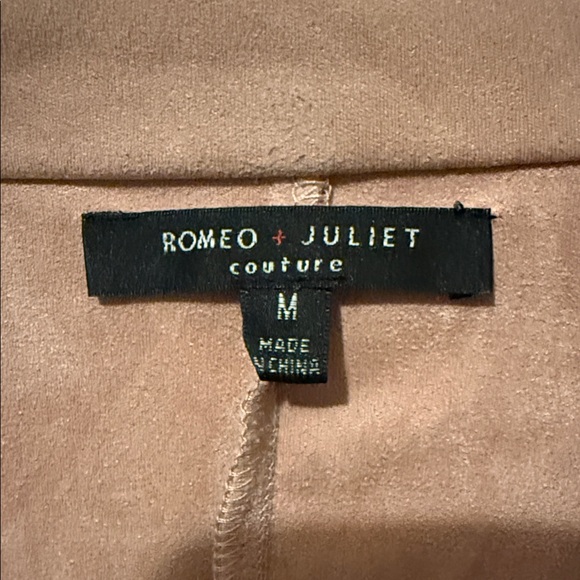Romeo & Juliet Couture Pink Draped Suede Feel Blazer Medium - Picture 2 of 6